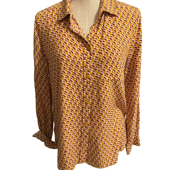Velvet Heart Button Down Geometric Design Women’s Medium - Picture 1 of 8